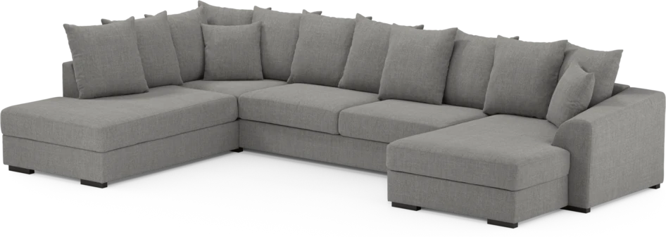 Town - 3-sits soffa med divan vänster och schäslong höger - Grå