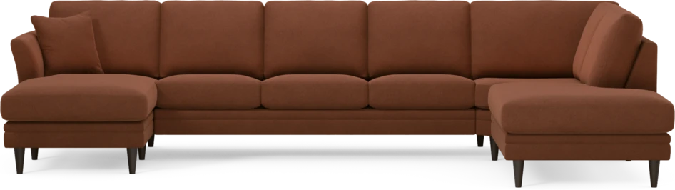 Eden - 3-sits soffa med schäslong vänster och divan höger - Orange