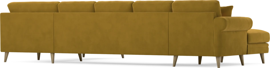 Eden - 3-sits soffa med schäslong vänster och divan höger - Gul