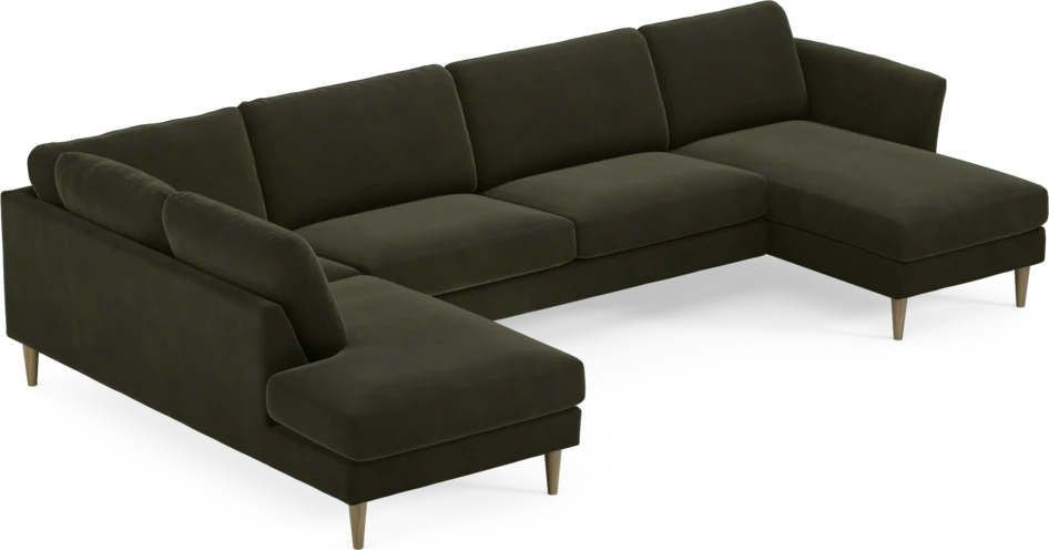 Bridge - 3-sits soffa med divan vänster och schäslong höger - Grön