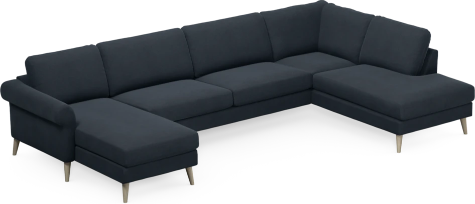 Bridge - 3-sits soffa med schäslong vänster och divan höger - Blå