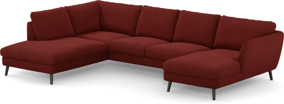 Madison - 2-sits soffa med divan vänster och schäslong höger - Röd