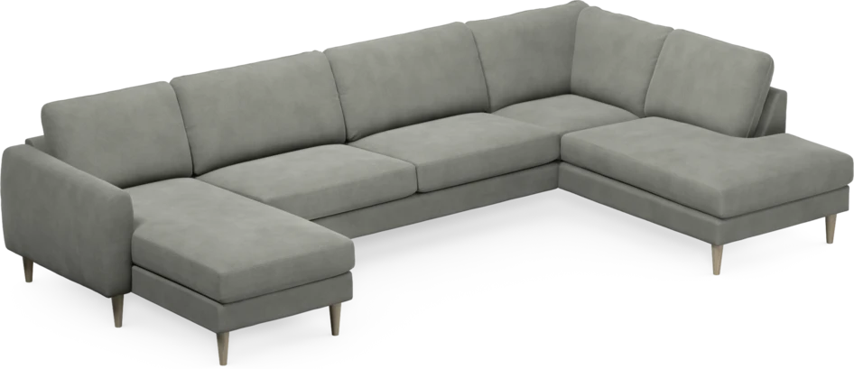 Bridge - 3-sits soffa med schäslong vänster och divan höger - Grå