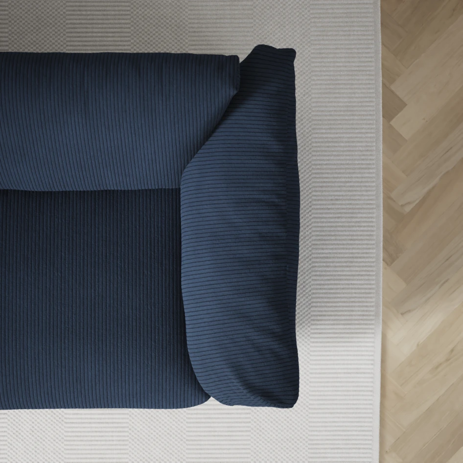 Cherrie - 2,5-sits soffa, hel dyna, fast klädsel - Blå