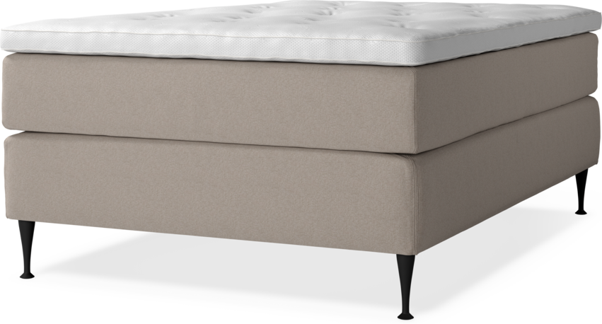 Delux Exclusive - Kontinentalsäng, enkelsäng 140 cm med bäddmadrass - Beige