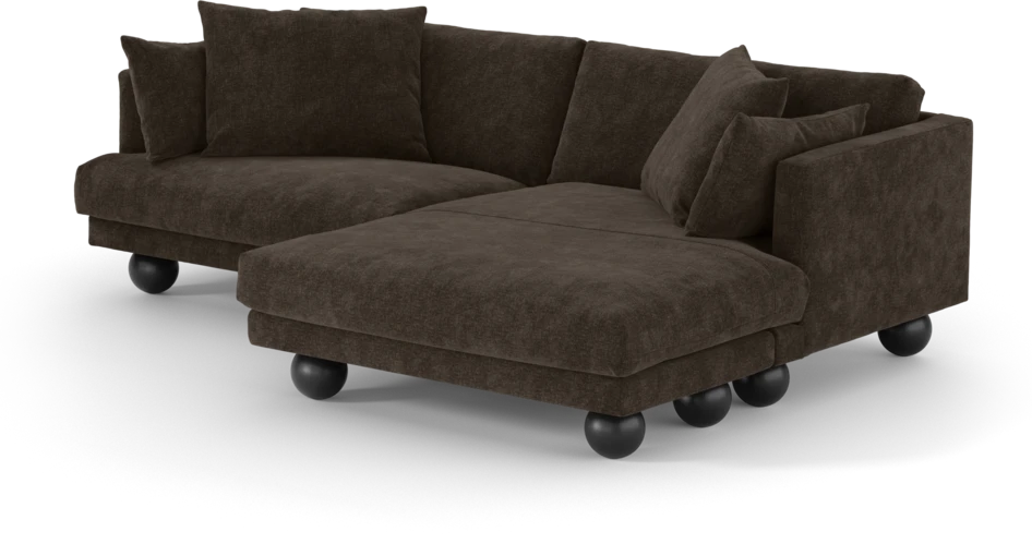 Harper - 4-sits med schäslong XL höger - Brun