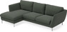 Madison Lux - 2-sits soffa med schäslong vänster - Grön
