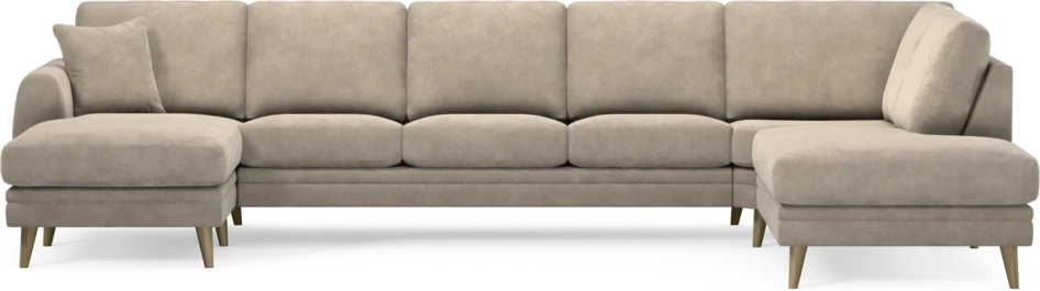 Eden - 3-sits soffa med schäslong vänster och divan höger - Beige