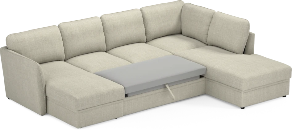 Öland - Bäddsoffa med schäslong vänster och divan höger - Beige