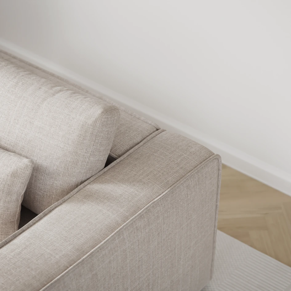 Ide - Bäddsoffa 3-sits med schäslong höger - Beige