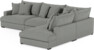 Rossi - 3-sits soffa med divan höger - Grå