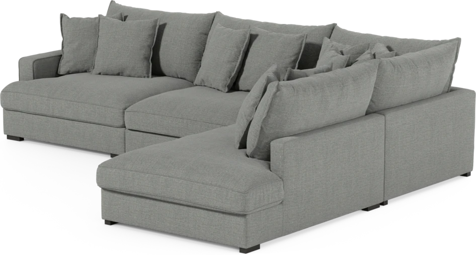 Rossi - 3-sits soffa med divan höger - Grå