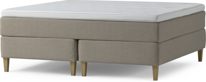 Delux Exclusive - Kontinentalsäng, dubbelsäng med bäddmadrass och sängben - Beige