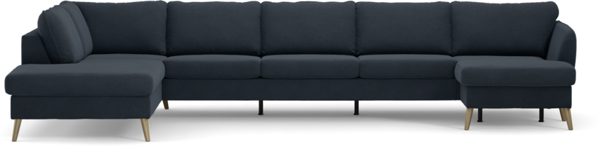 County - 4-sits soffa med divan vänster och schäslong höger - Blå