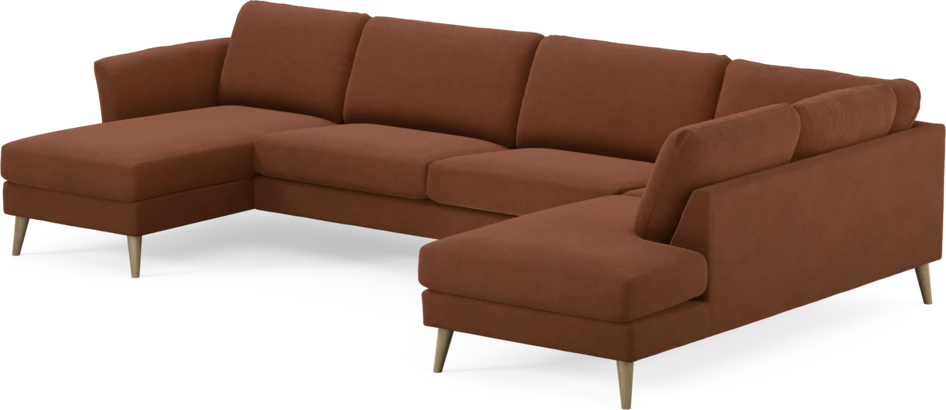Bridge - 3-sits soffa med schäslong vänster och divan höger - Orange