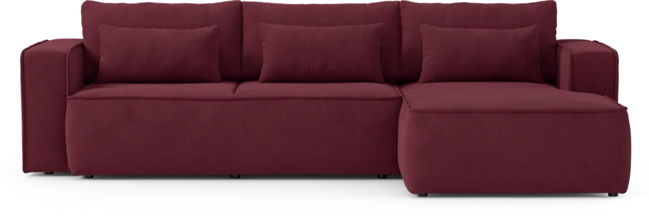 Ide - Bäddsoffa 3-sits med schäslong höger - Röd