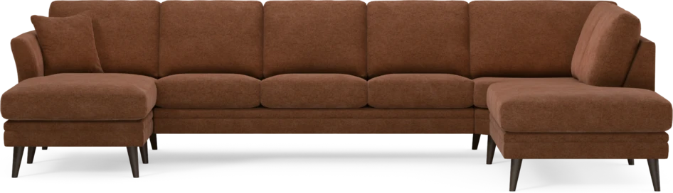 Eden - 3-sits soffa med schäslong vänster och divan höger - Orange