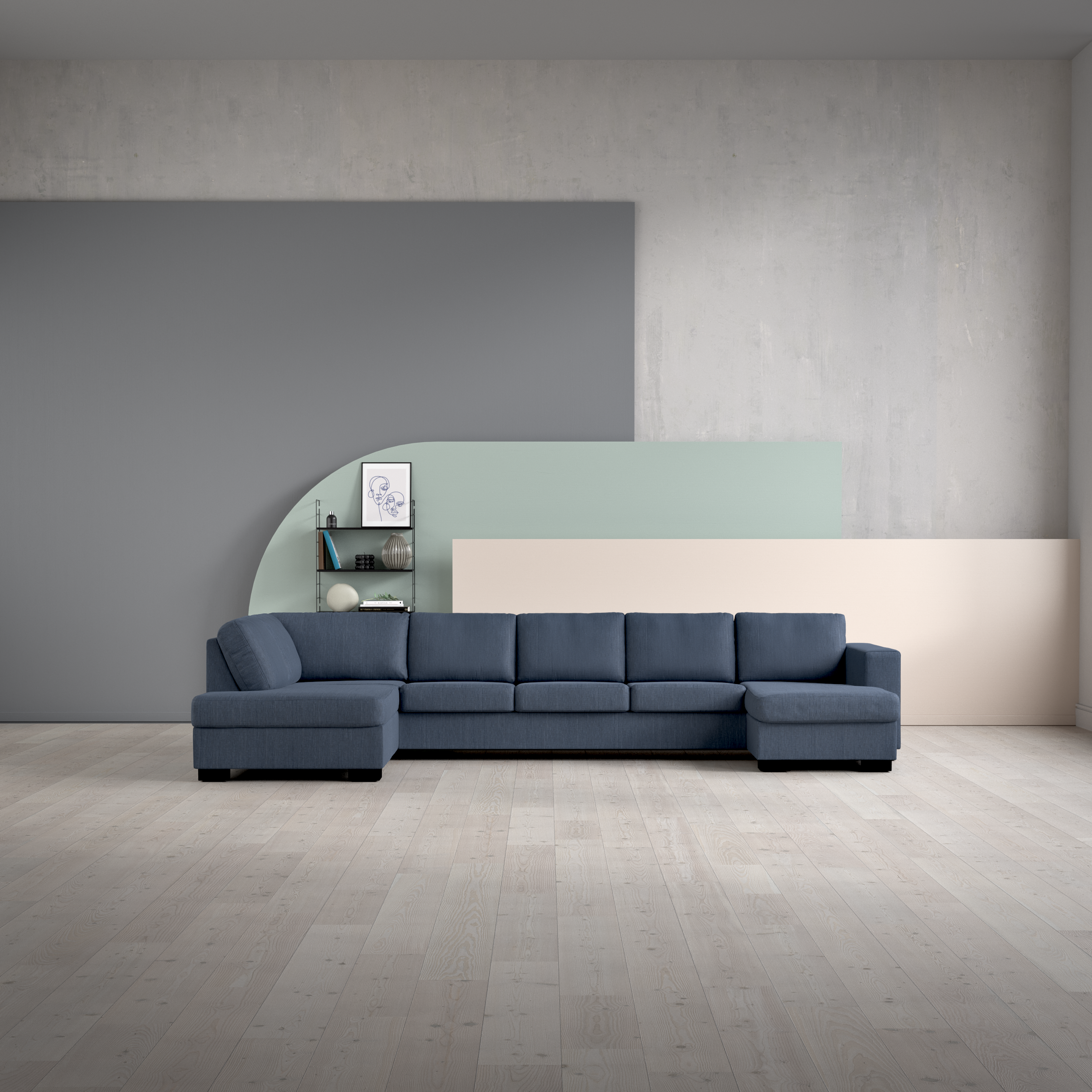 Nevada, 4-sits soffa med divan vänster och schäslong höger