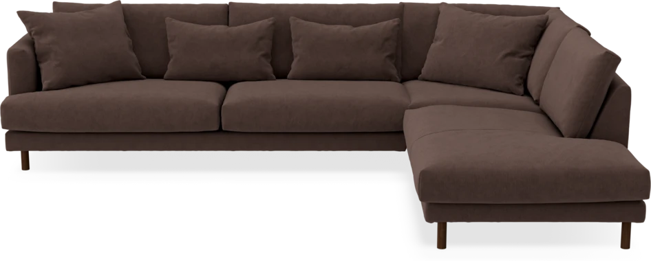 Harper - 3-sits soffa med divan höger - Brun