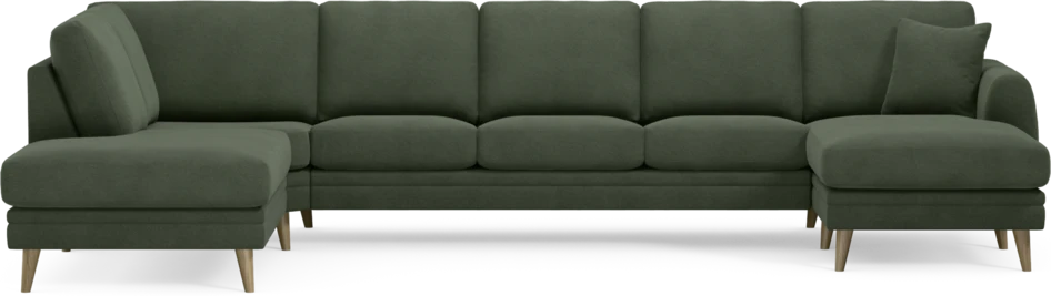 Eden - 3-sits soffa med divan vänster och schäslong höger - Grön