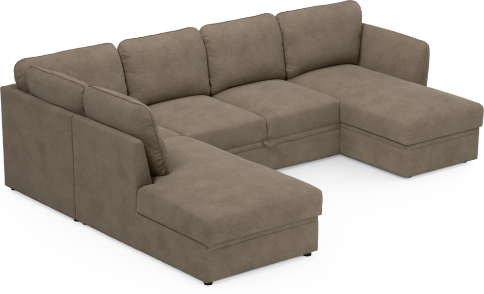 Öland - Bäddsoffa med divan vänster och schäslong höger - Brun