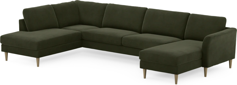 Bridge - 3-sits soffa med divan vänster och schäslong höger - Grön