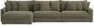 Rossi - 4-sits soffa med schäslong XL vänster - Grön
