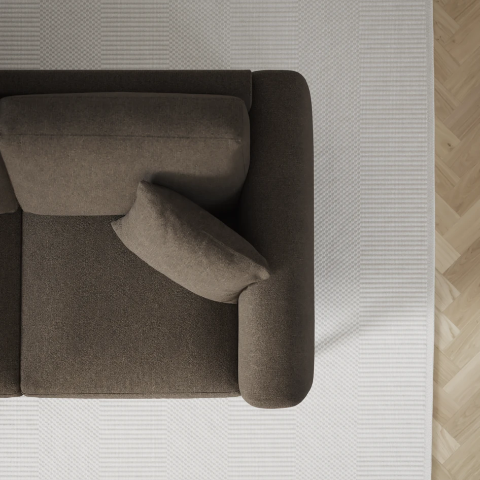 Eden - 3-sits soffa svängd - Brun