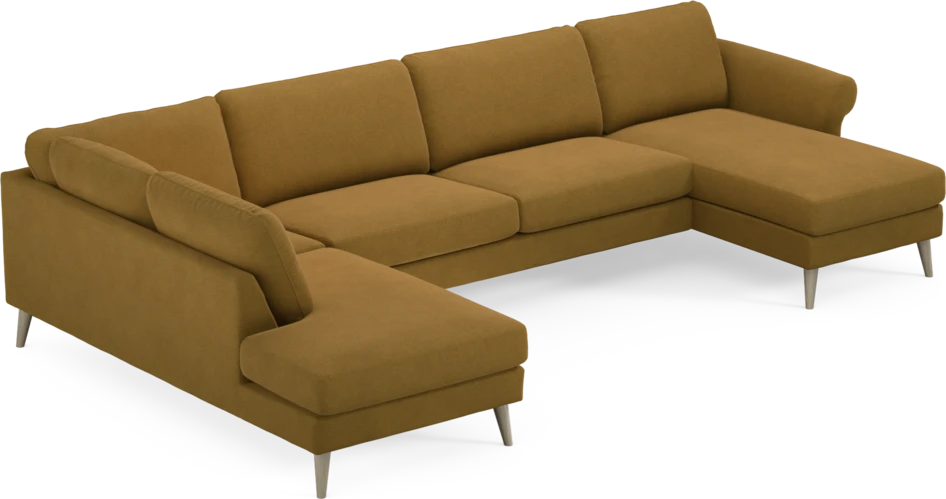 Bridge - 3-sits soffa med divan vänster och schäslong höger - Gul