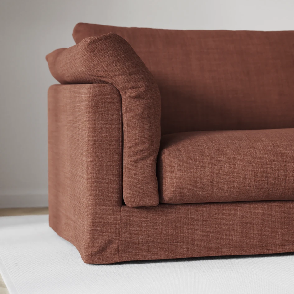 Cherrie - 3-sits soffa med schäslong vänster, med kappa - Orange