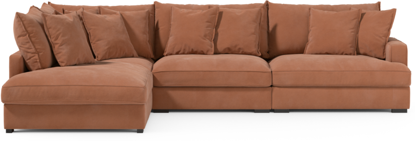 Rossi - 3-sits soffa med divan vänster - Gul
