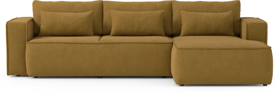 Ide - Bäddsoffa 3-sits med schäslong höger - Gul