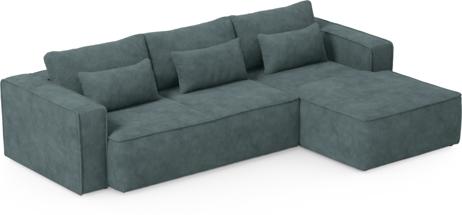 Ide - Bäddsoffa 3-sits med schäslong höger - Blå