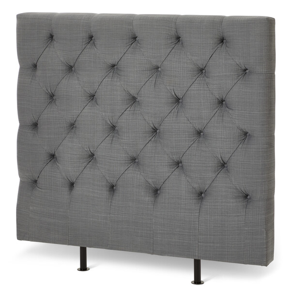 Avon L pikerad, låg - Sänggavel, B 90-140 cm - Grå