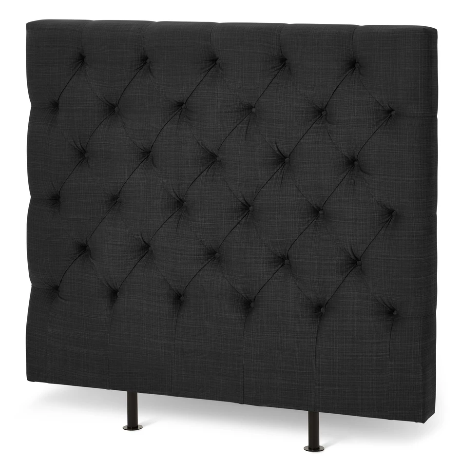 Avon L pikerad, låg - Sänggavel, B 90-140 cm - Svart