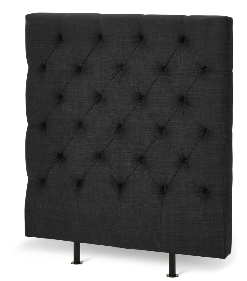 Avon L pikerad, låg - Sänggavel, B 90-140 cm - Svart