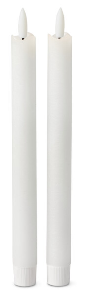Blänka - Antikljus med LED-belysning, batteridrivet, 2-pack, H 24 cm - Vit