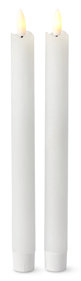 Blänka - LED-ljus, H 24 Ø2 cm, 2-pack, timer - Vit