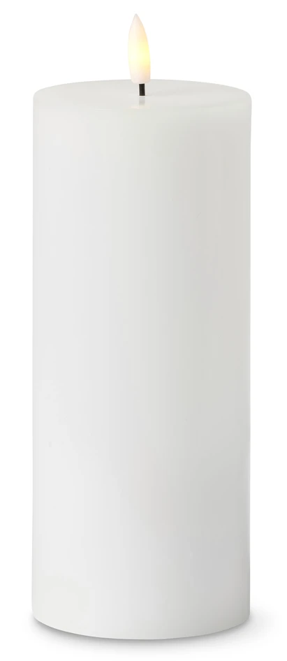 Blänka - LED-ljus, H 22 Ø 8 cm, timer - Vit