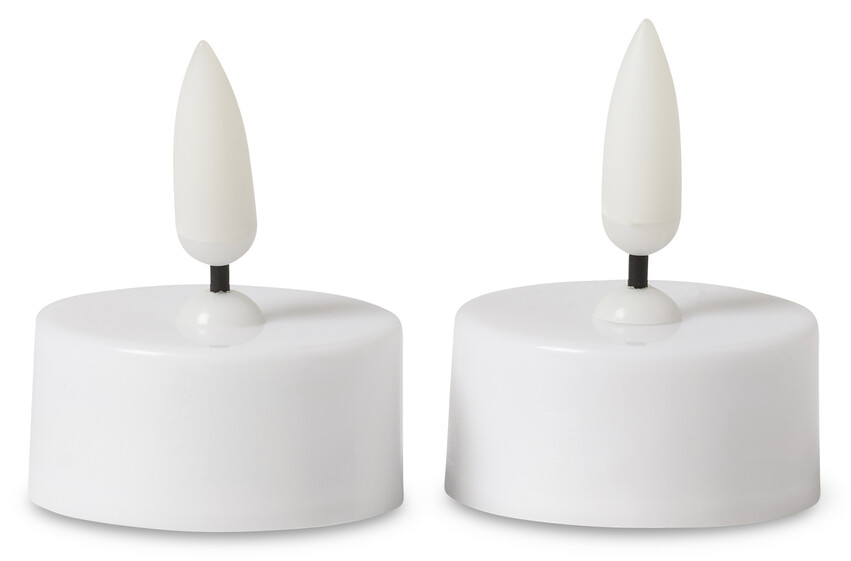 Blänka - Värmeljus med LED-belysning, 2-pack, Ø 3,8 cm - Vit