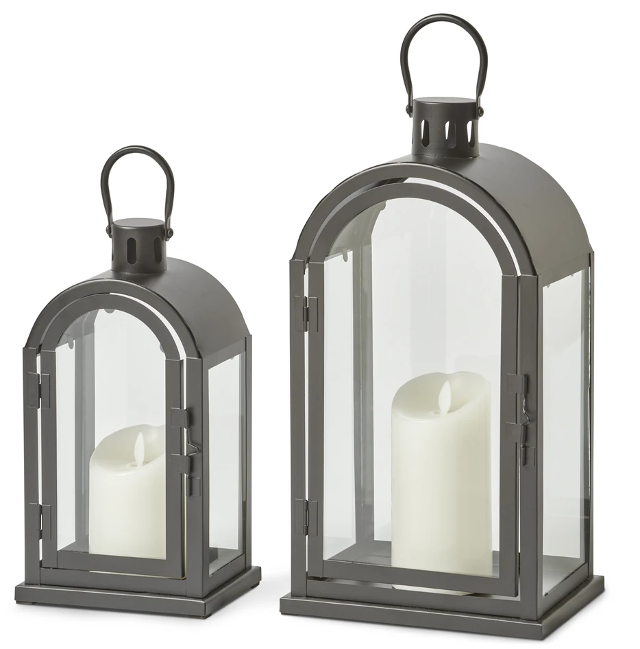 Björkö - Lanterna, 2-pack, H 29,5-39 cm - Svart
