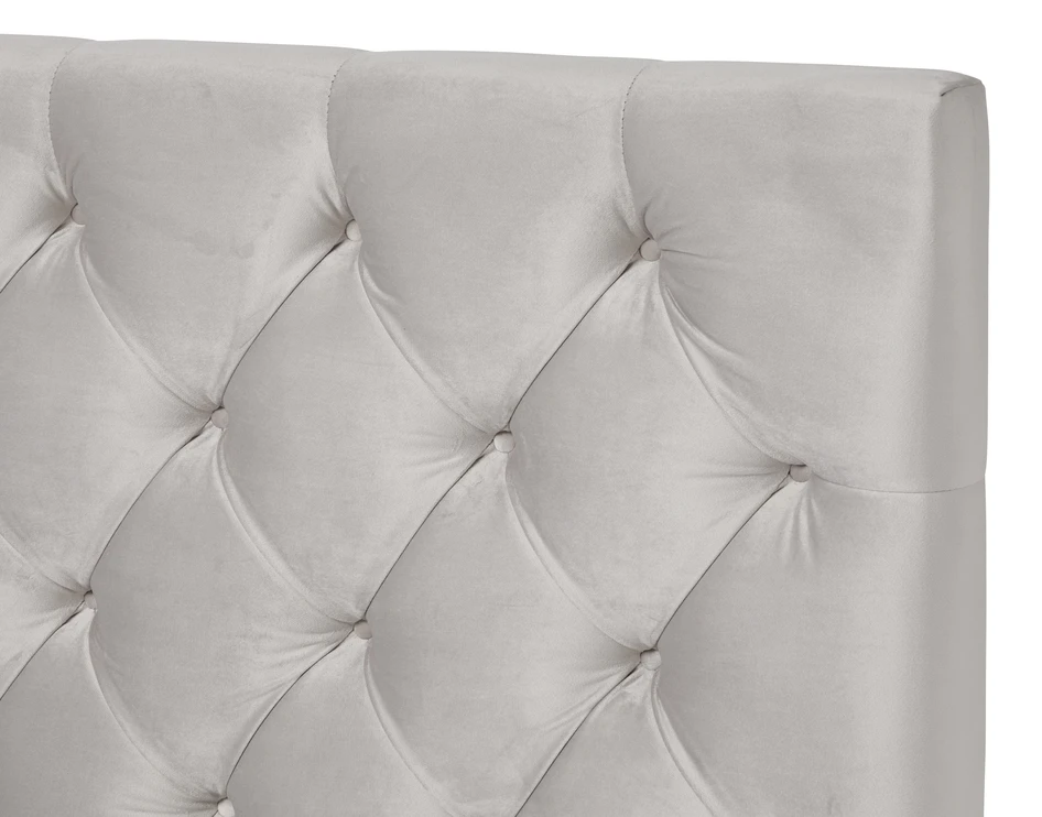 Avon L pikerad, låg - Sänggavel, B 90-140 cm - Grå