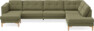 Rio - 4-sits soffa med schäslong vänster och divan höger - Grön