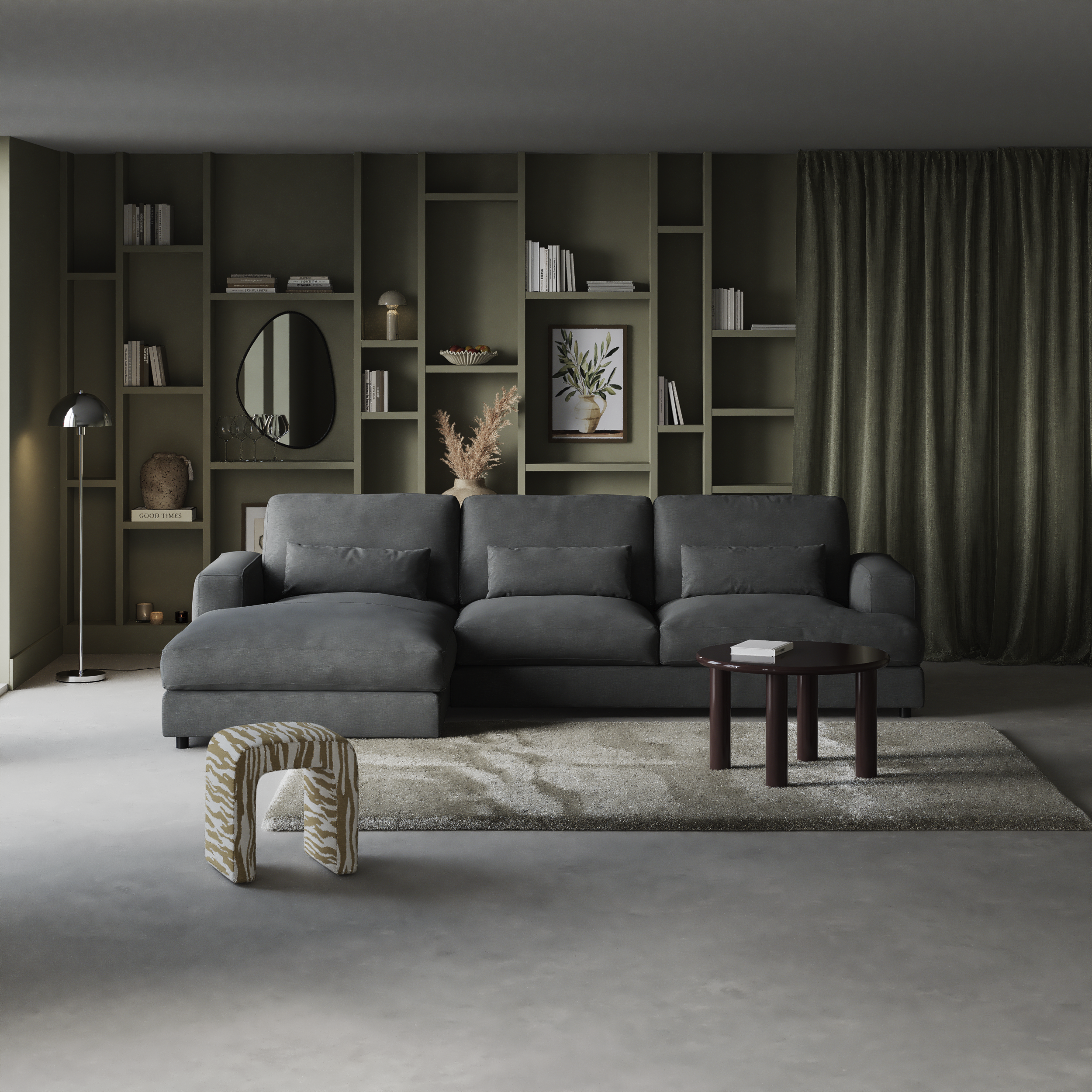 Noma, 3-sits soffa med schäslong vänster