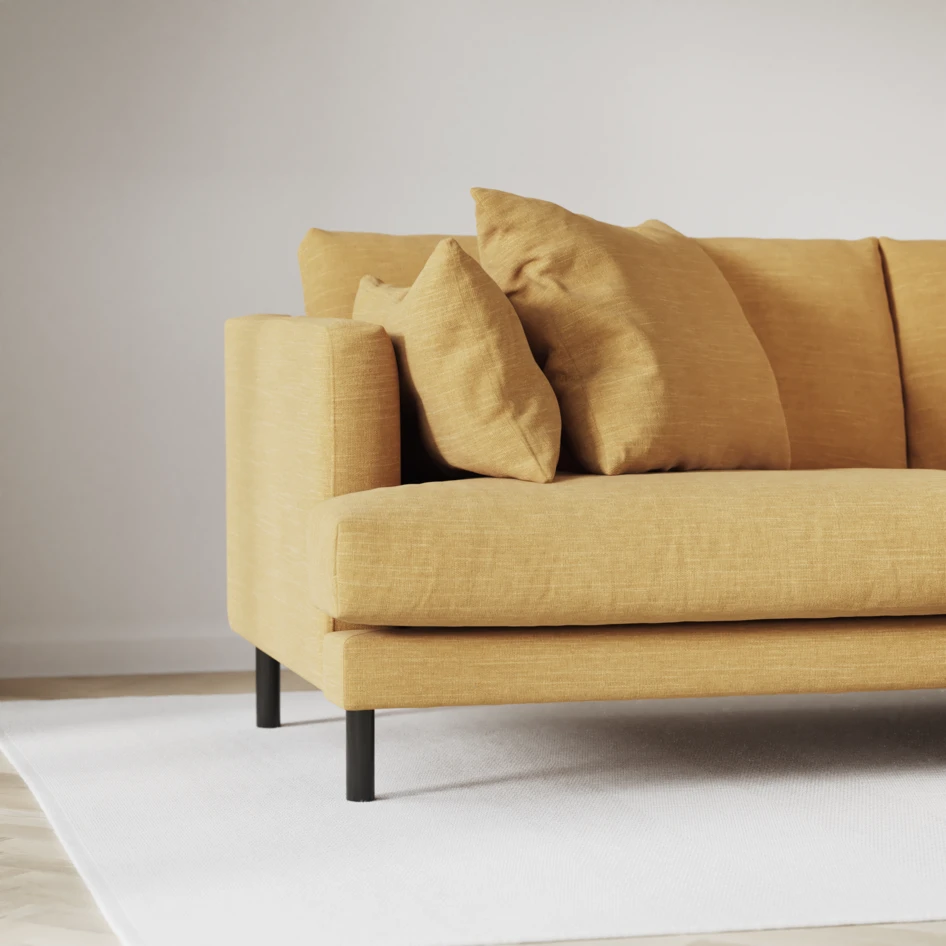 Harper - 3-sits soffa, hel dyna - Gul