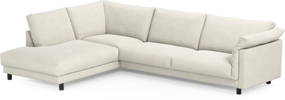 Cherrie - 3-sits soffa med divan vänster, fast klädsel - Vit