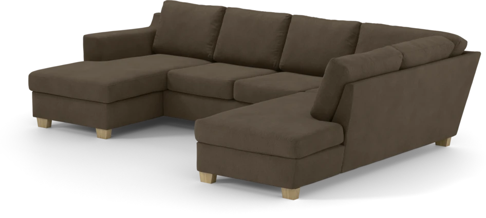 Friday - 3-sits soffa med schäslong vänster och divan höger - Brun