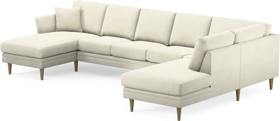 Eden - 3-sits soffa med schäslong vänster och divan höger - Vit