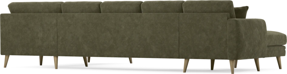 Eden - 3-sits soffa med schäslong vänster och divan höger - Grön
