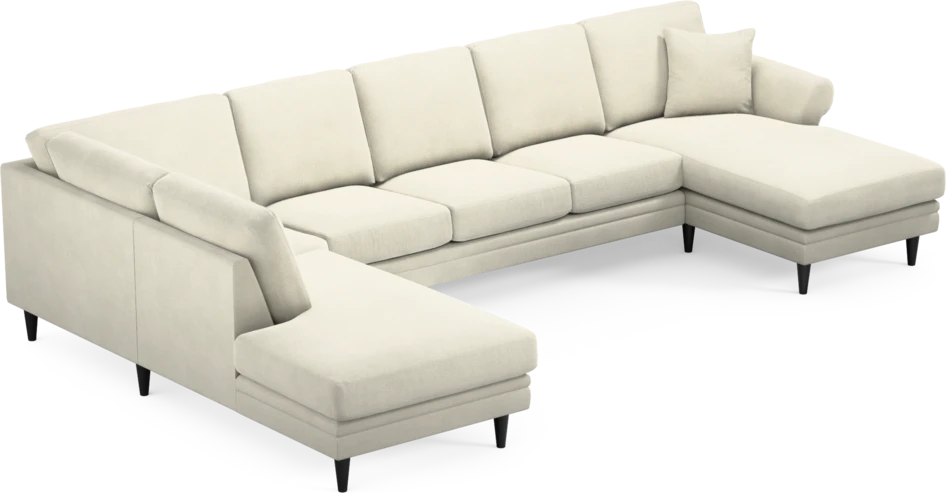 Eden - 3-sits soffa med divan vänster och schäslong höger - Vit